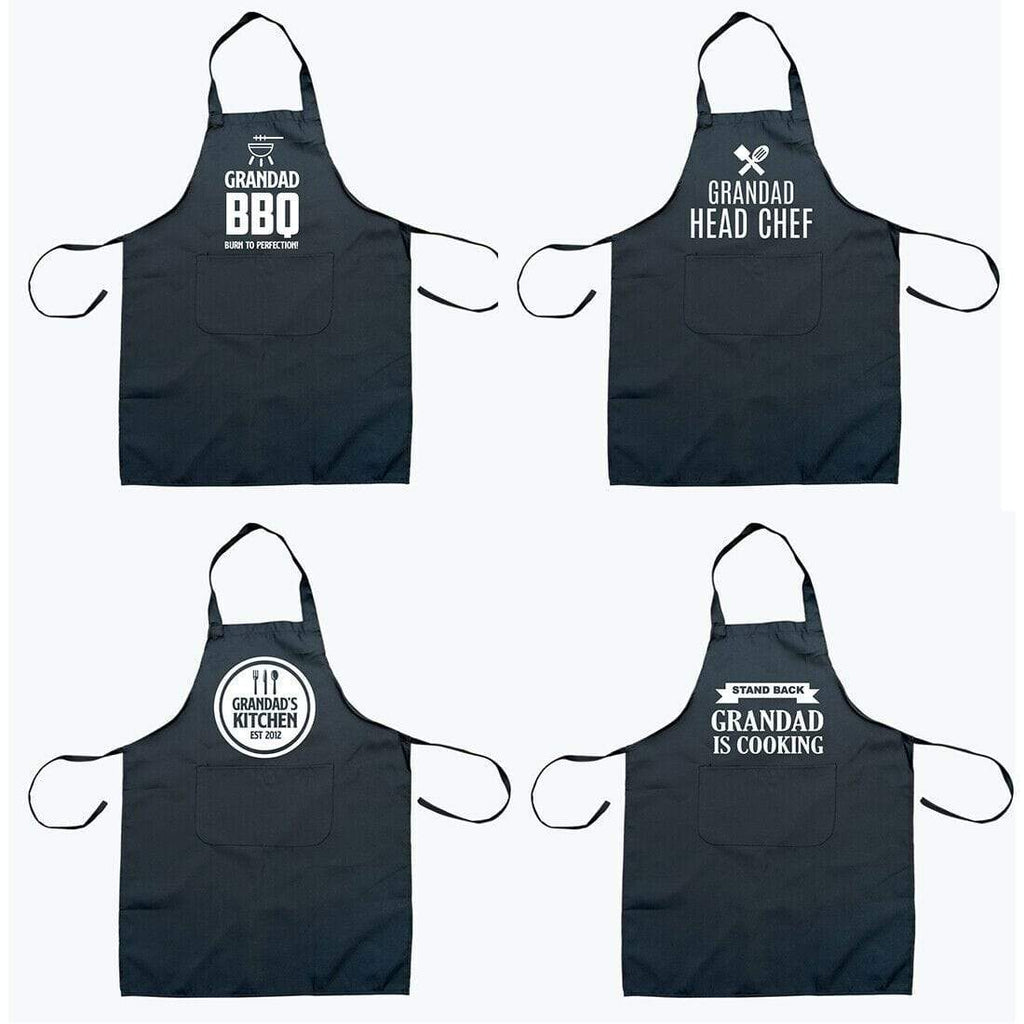 Funny Grandad's BBQ Head Chef Cooking Grilling Aprons Novelty Gift Present D1