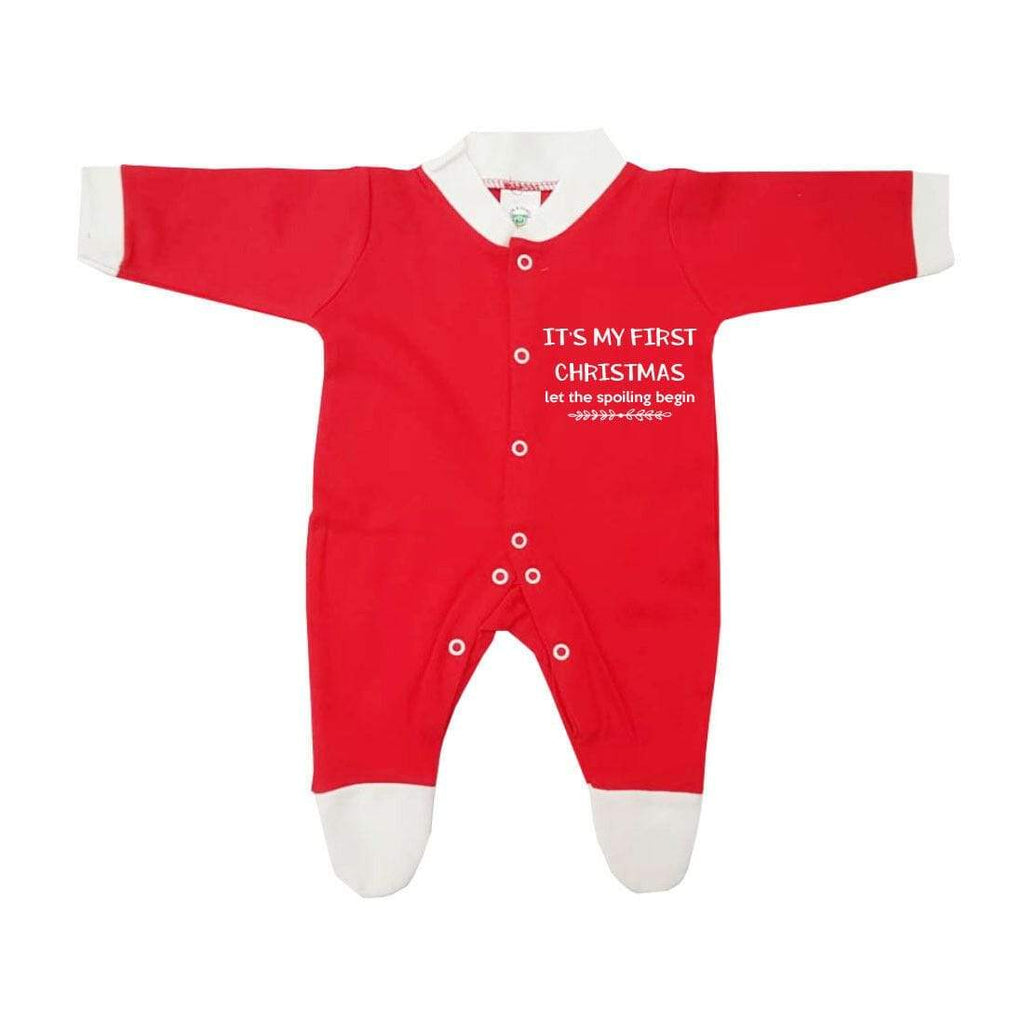 Personalised It's My First Christmas Girls Boys Baby Grows Hat Shoes Tiny 0-6M