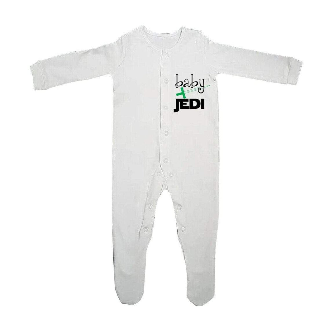 New Baby Funny Cutie Jedi Full Sleeve White Baby Grows Present  0-12 Months