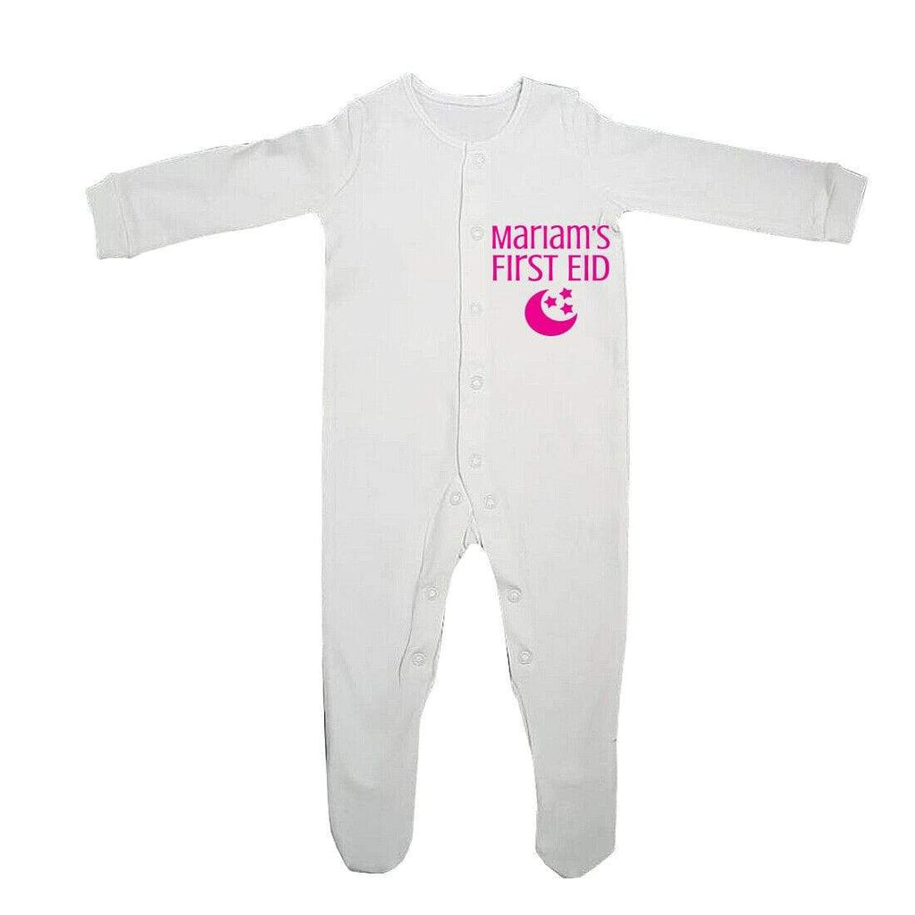 My First Eid Mubarak Islamic Funny Full Sleeve Baby Grows Present  0-12 Months 4