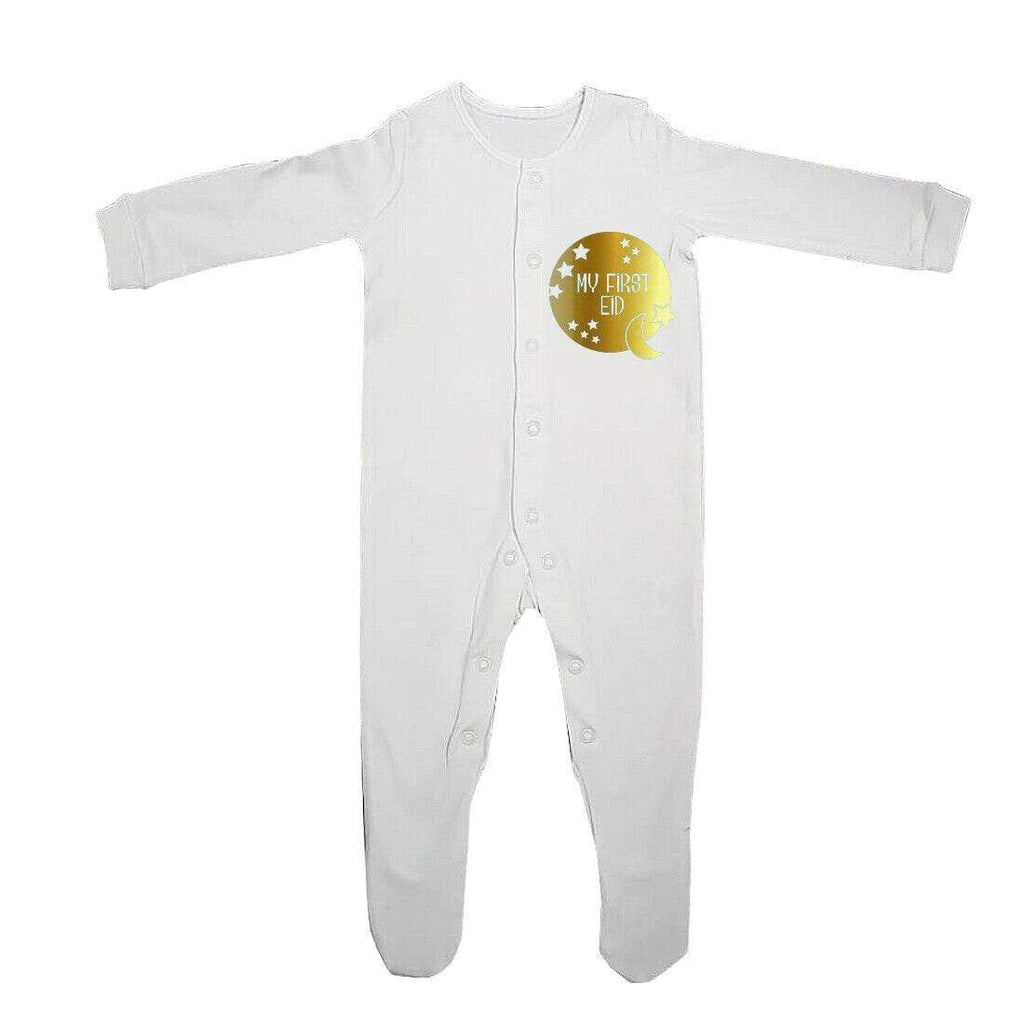 My First Eid Mubarak Islamic Funny Full Sleeve Baby Grows Present  0-12 Months 4