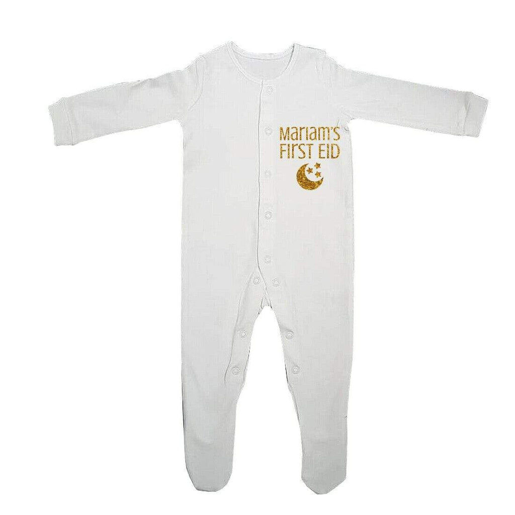 My First Eid Mubarak Islamic Funny Full Sleeve Baby Grows Present  0-12 Months 4