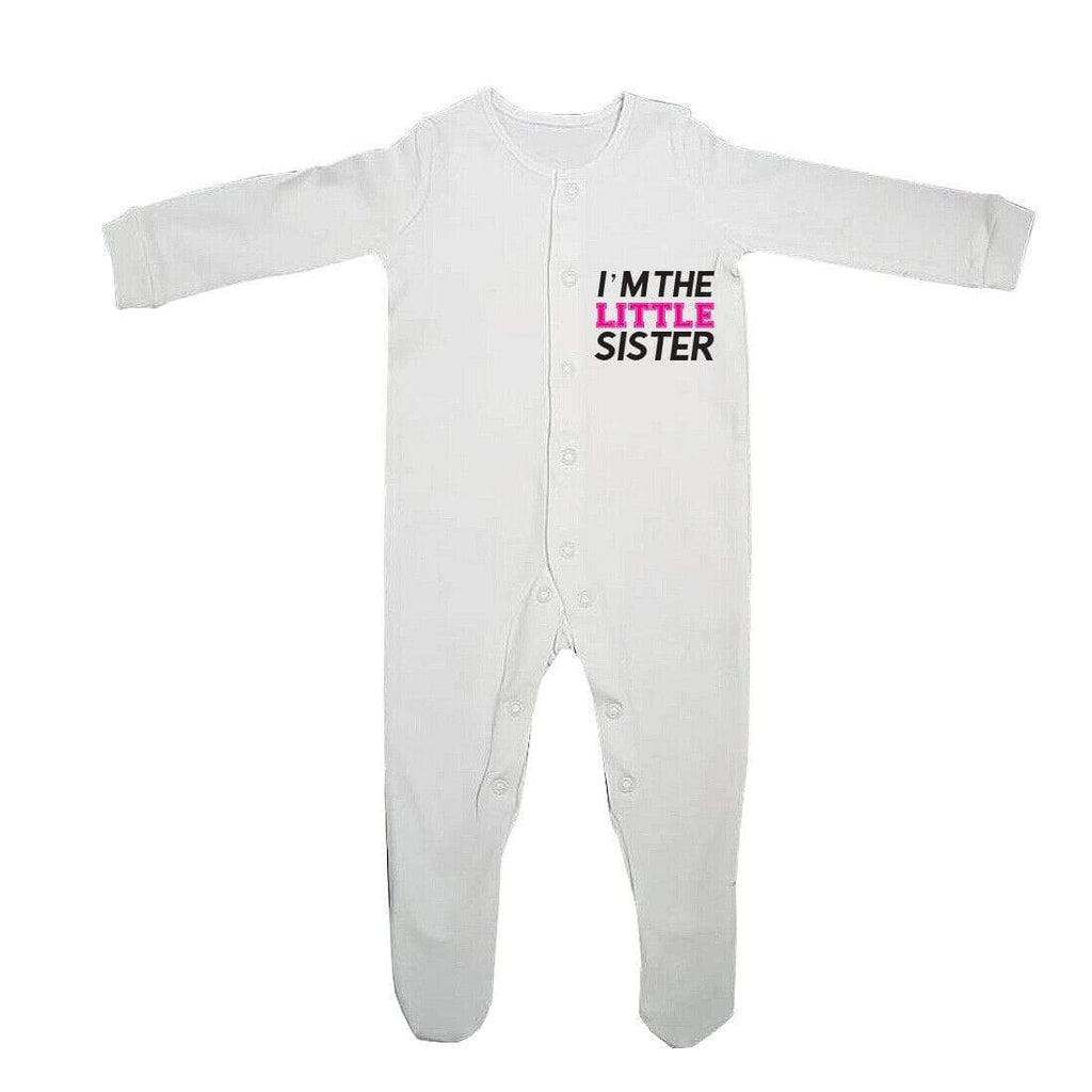 I'm The Little Sister Brother Full Sleeve White Baby Grows Present  0-12 Months