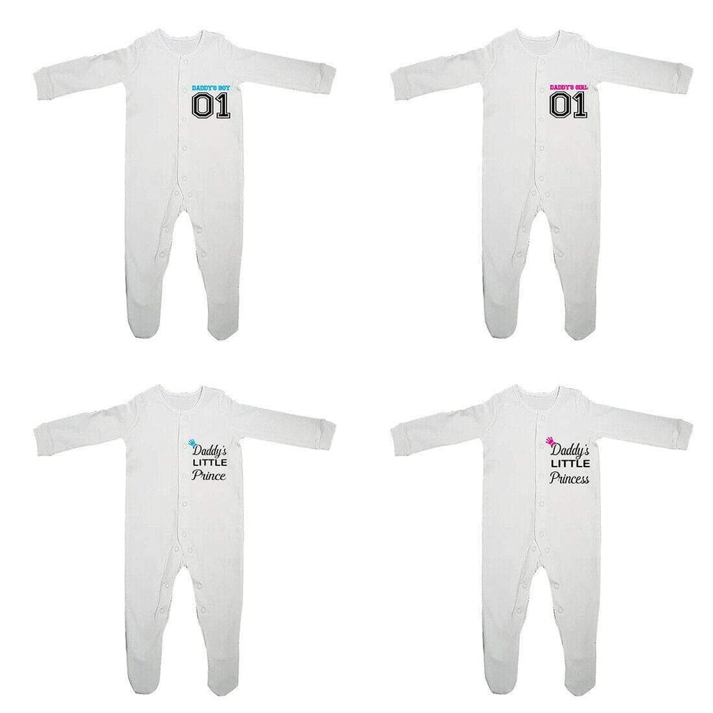 Daddy's Prince Princess Cute Full Sleeve White Baby Grows Present  0-12 Months 1