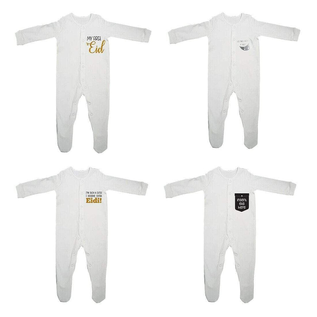 My First Eid Mubarak Islamic Funny Full Sleeve Baby Grows Present  0-12 Months 1