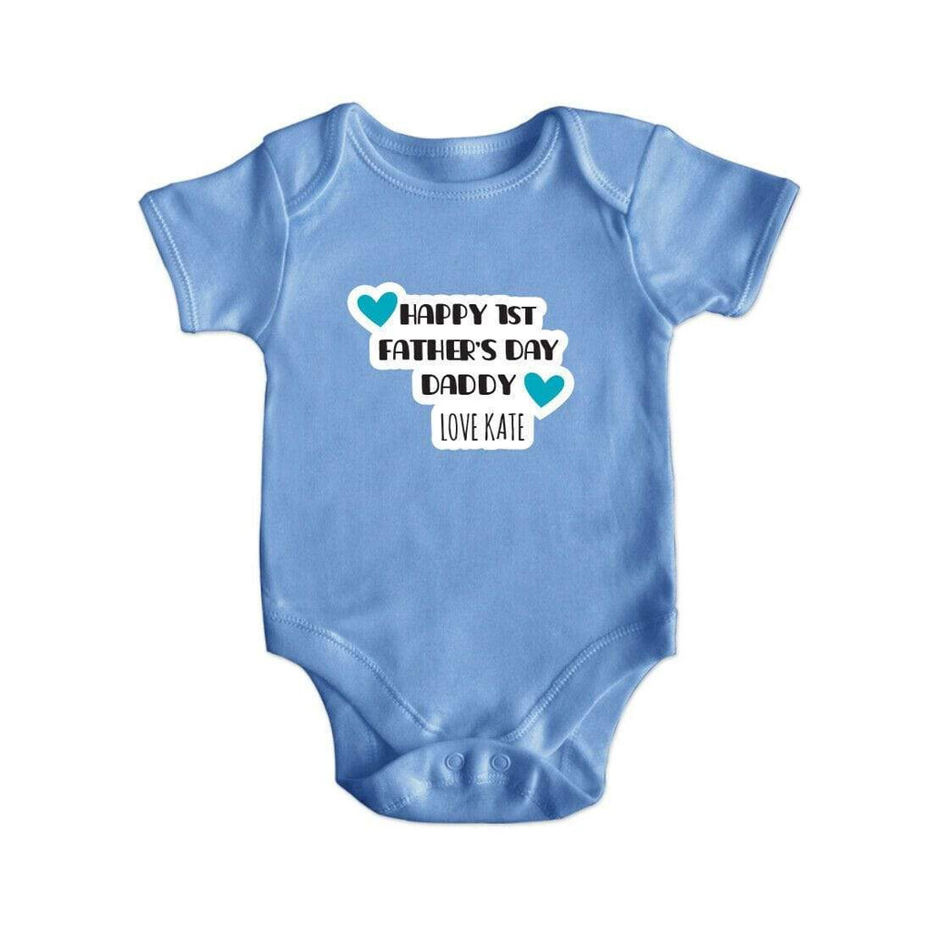 Personalised Fathers Day Short Sleeve Baby Bodysuit Baby Vest Grows Newborn 0-18