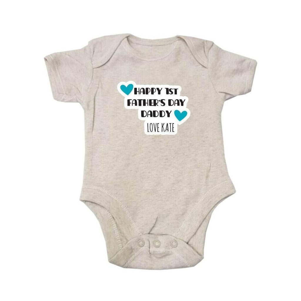 Personalised Fathers Day Short Sleeve Baby Bodysuit Baby Vest Grows Newborn 0-18