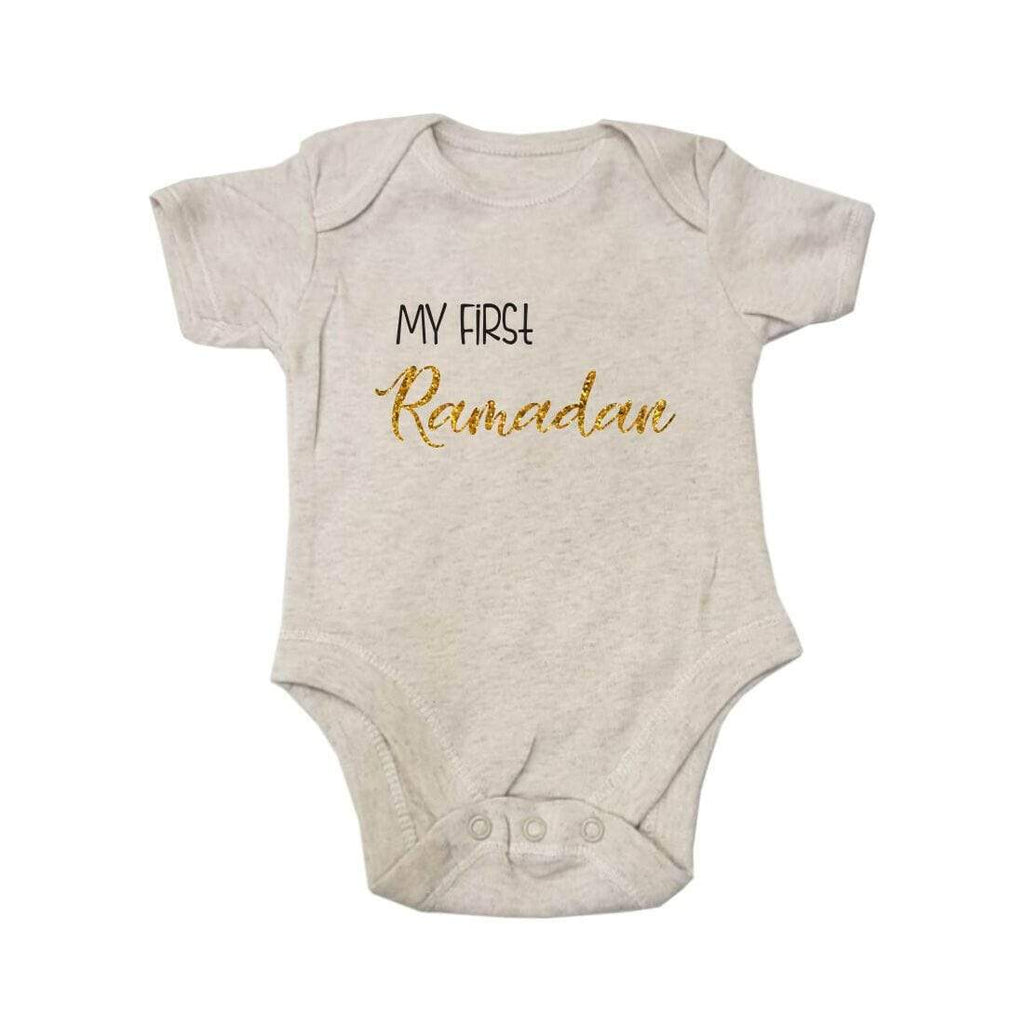 My First Ramadan Short Sleeve Baby Bodysuit Baby Vest Grows Newborn 0-18 D8