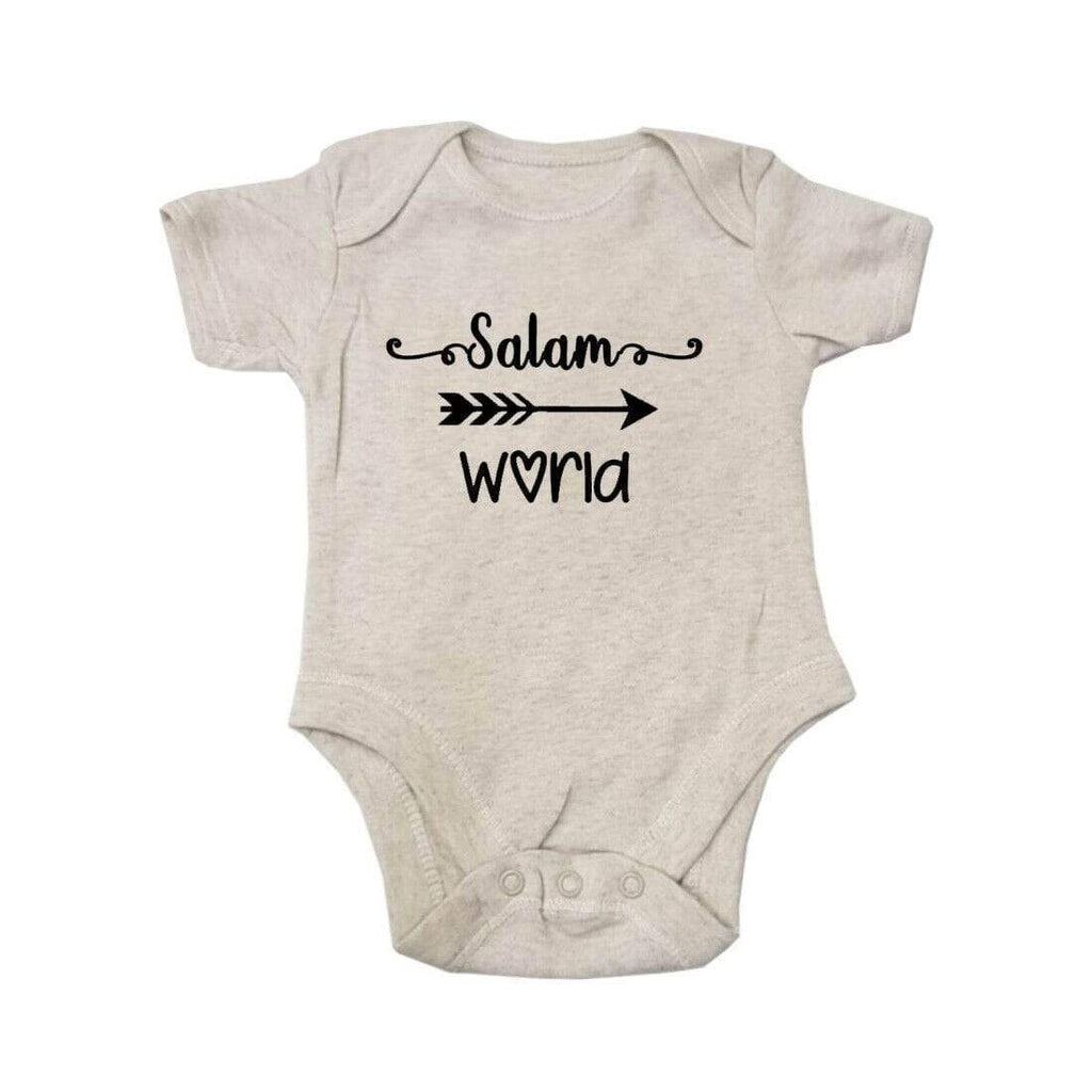 Salam World Islamic Short Sleeve Baby Bodysuit Baby Vest Grows Newborn 0-18