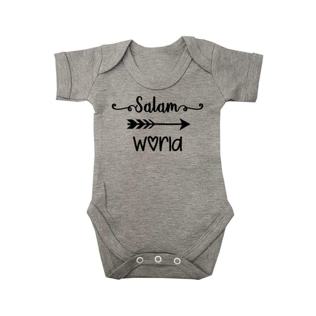 Salam World Islamic Short Sleeve Baby Bodysuit Baby Vest Grows Newborn 0-18