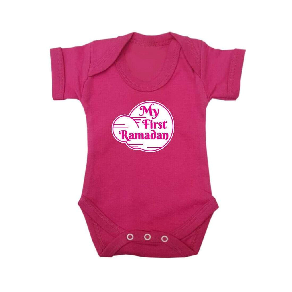 My First Ramadan Short Sleeve Baby Bodysuit Baby Vest Grows Newborn 0-18 D1