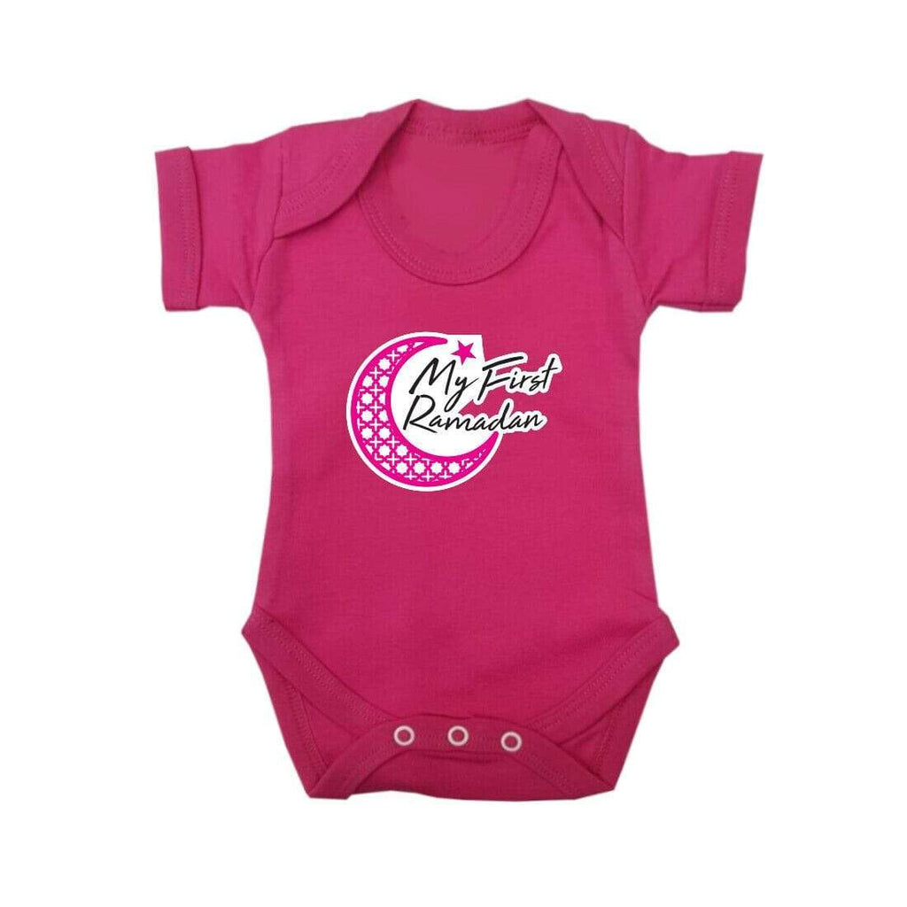 My First Ramadan Short Sleeve Baby Bodysuit Baby Vest Grows Newborn 0-18 D6