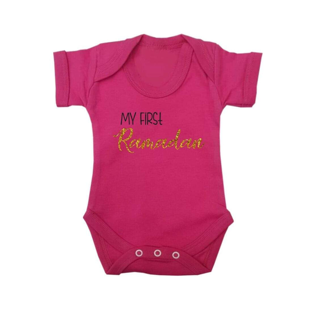 My First Ramadan Short Sleeve Baby Bodysuit Baby Vest Grows Newborn 0-18 D8