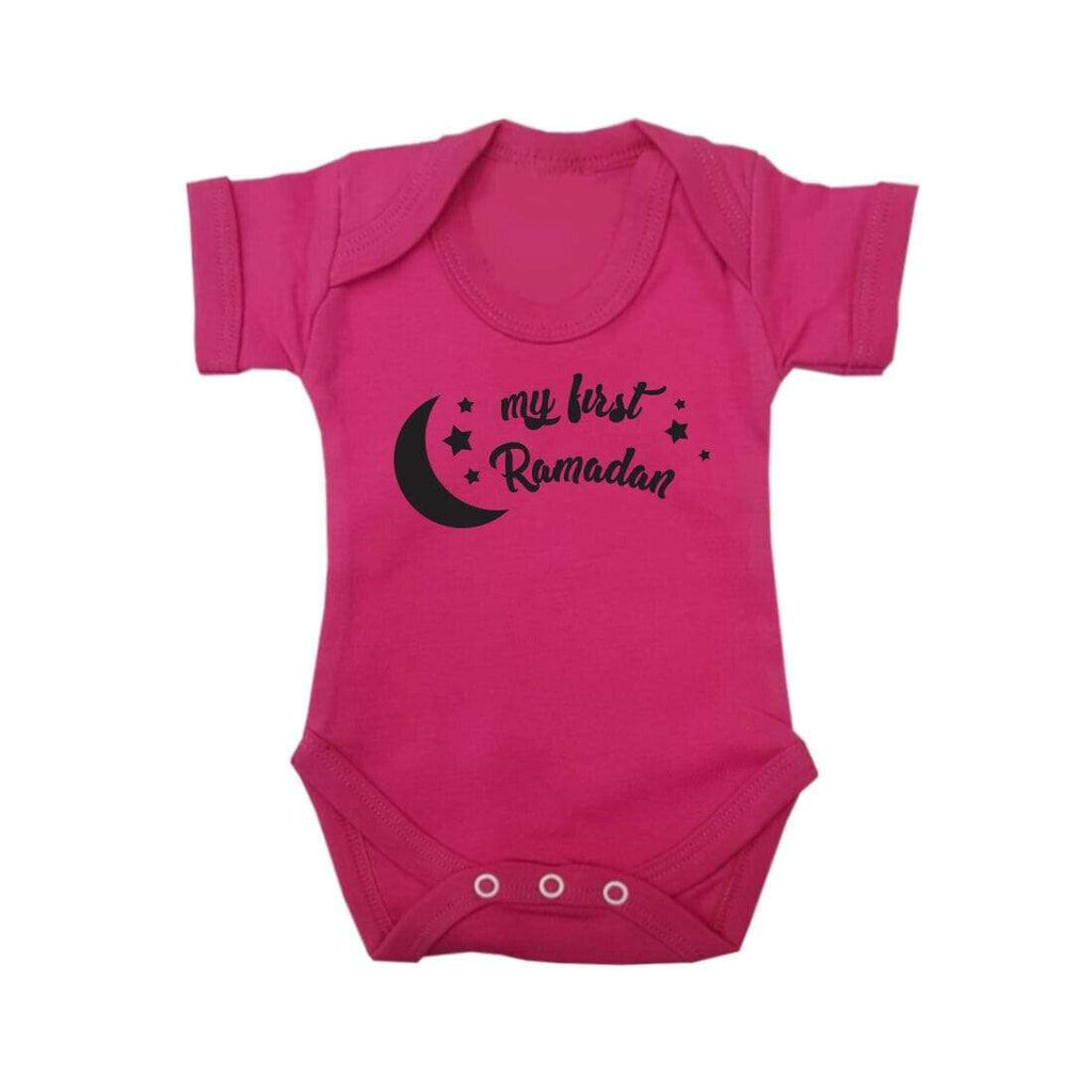 My First Ramadan Short Sleeve Baby Bodysuit Baby Vest Grows Newborn 0-18 D9