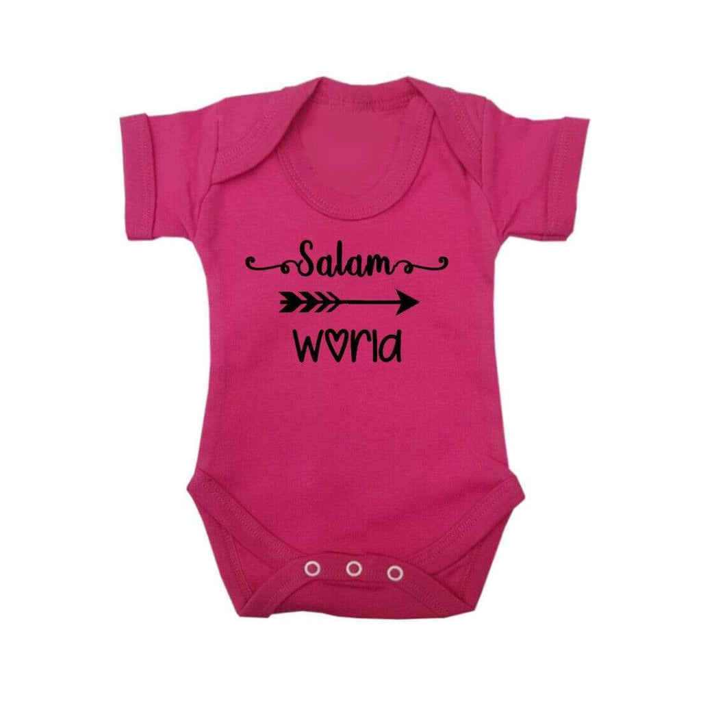 Salam World Islamic Short Sleeve Baby Bodysuit Baby Vest Grows Newborn 0-18