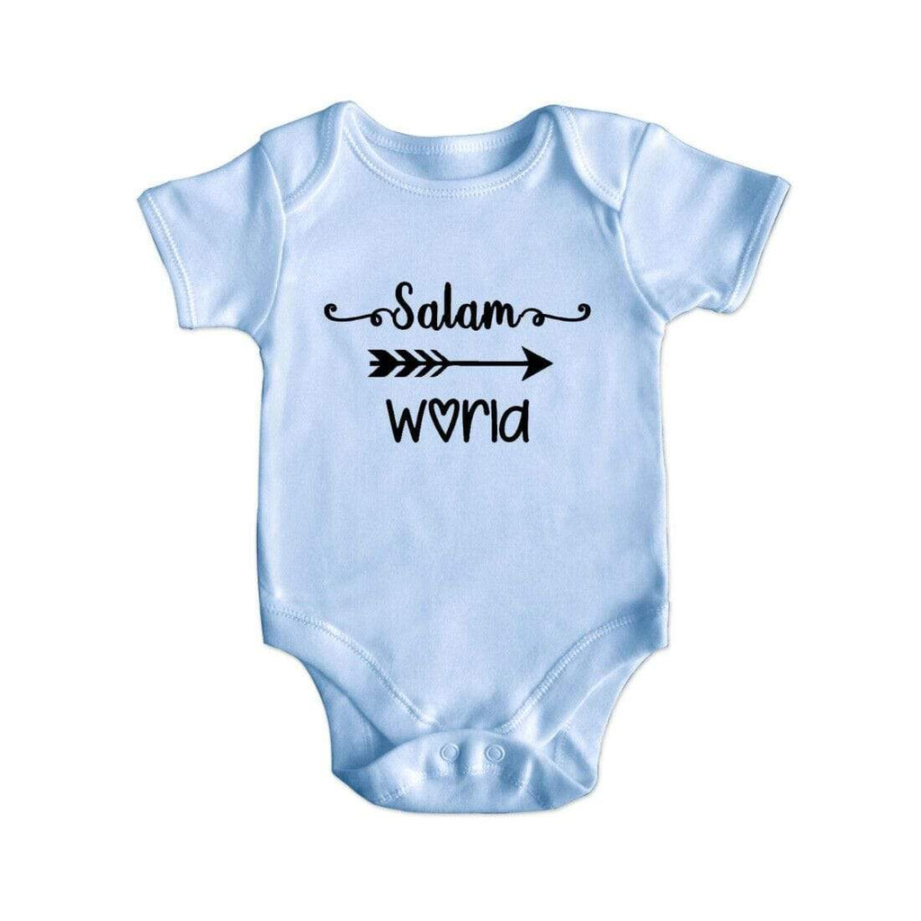 Salam World Islamic Short Sleeve Baby Bodysuit Baby Vest Grows Newborn 0-18