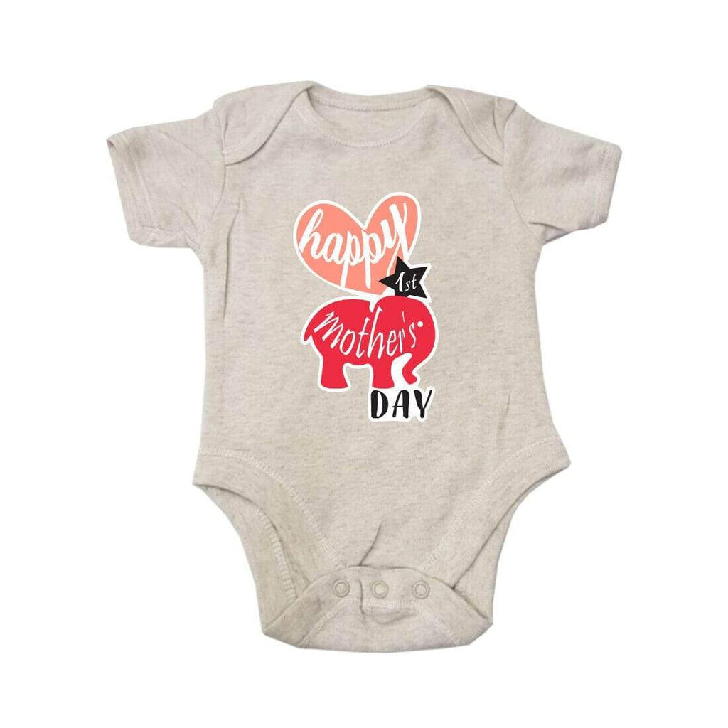 Happy First Mother's Day Gift Short Sleeve Boy Girl Baby Vest Newborn 0-18M D5