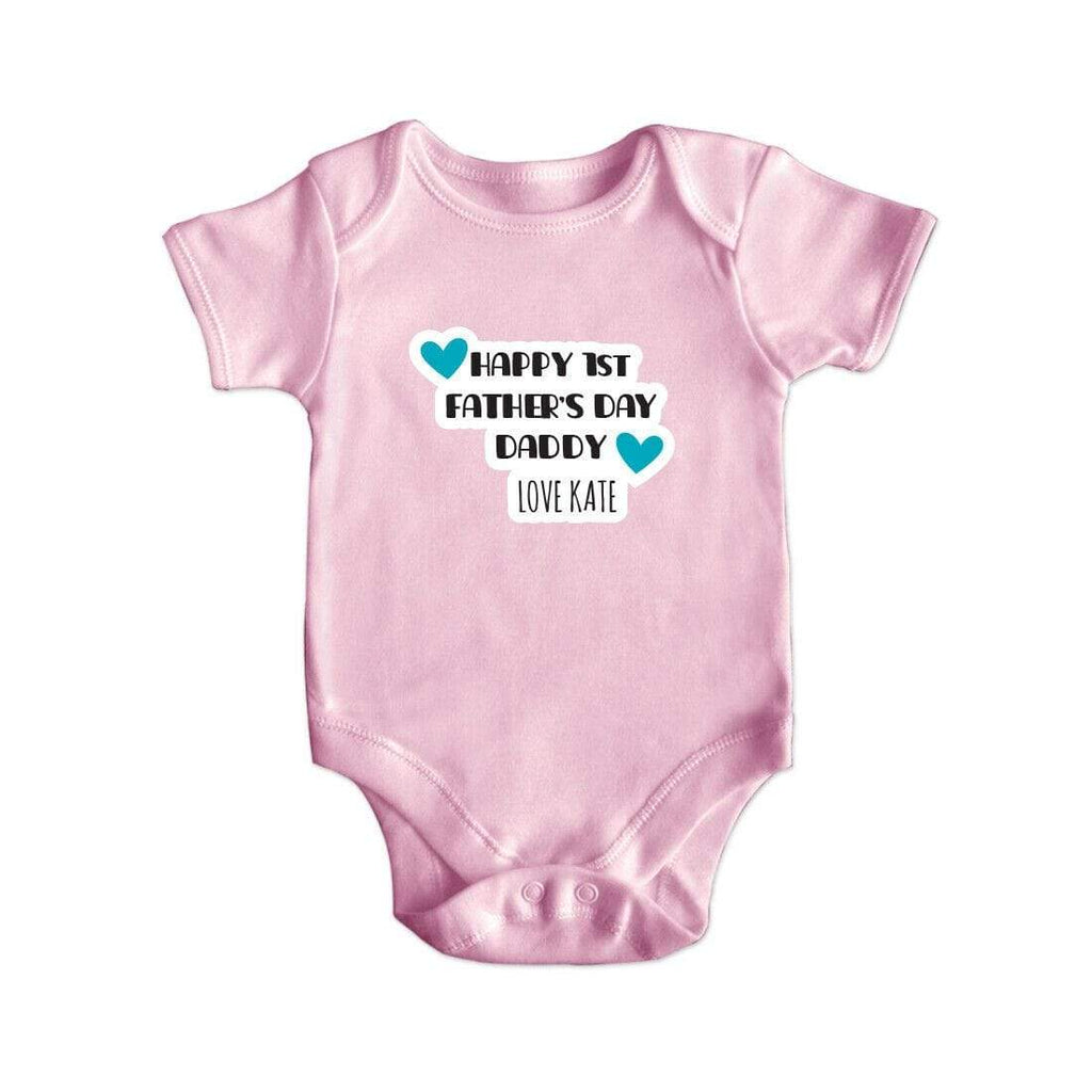 Personalised Fathers Day Short Sleeve Baby Bodysuit Baby Vest Grows Newborn 0-18