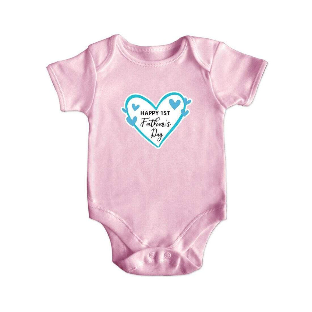 Happy 1st Fathers Day Short Sleeve Baby Bodysuit Baby Vest Grows Newborn 0-18 D1