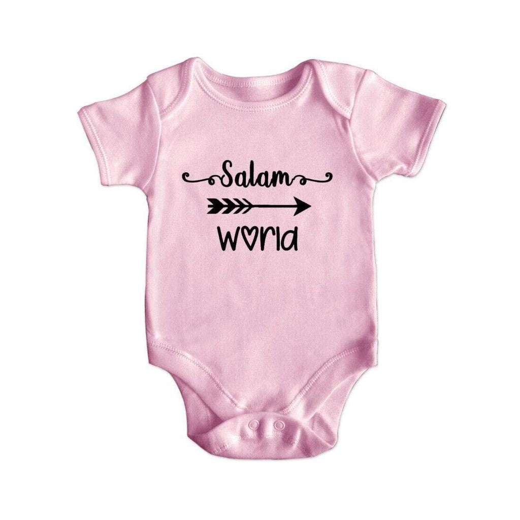 Salam World Islamic Short Sleeve Baby Bodysuit Baby Vest Grows Newborn 0-18