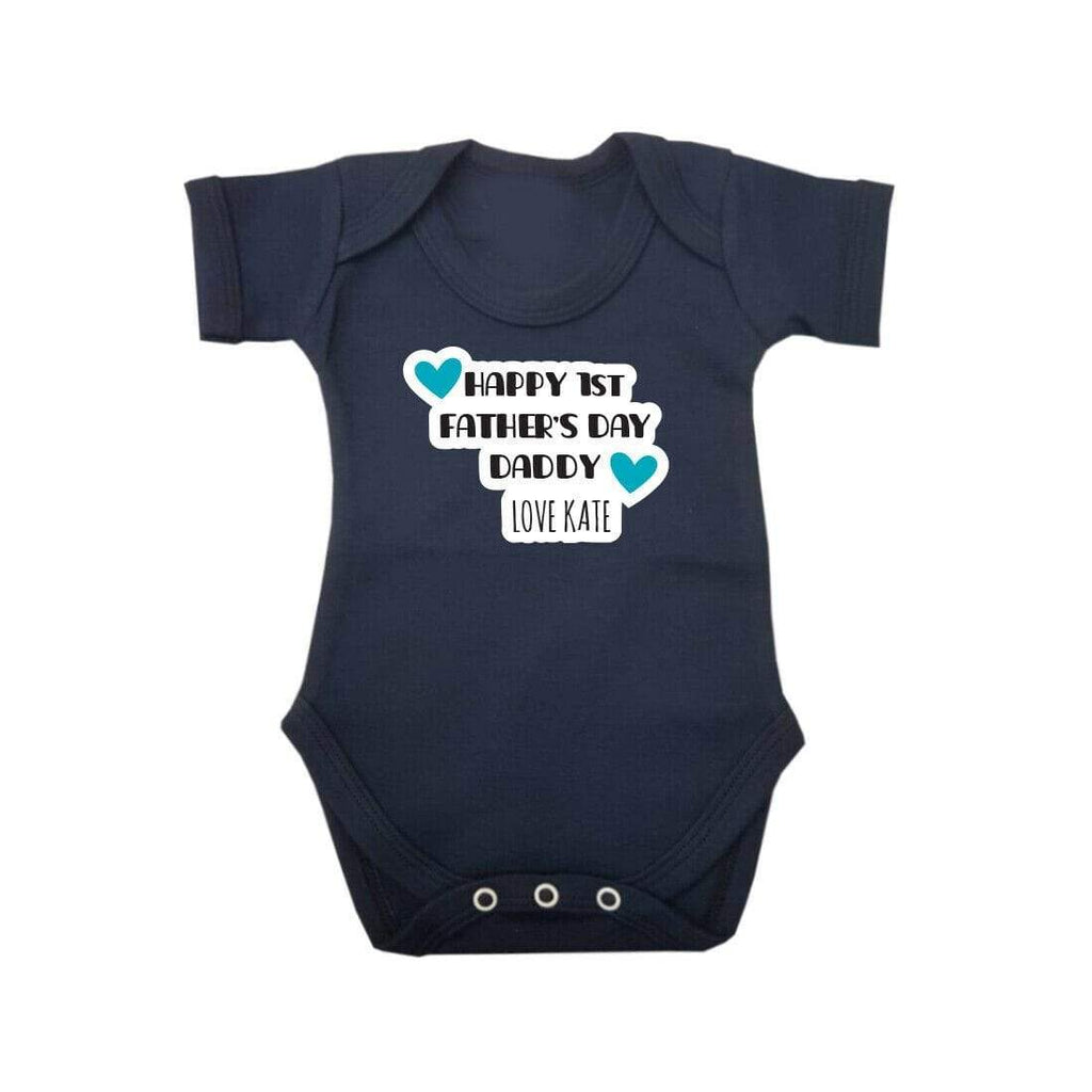 Personalised Fathers Day Short Sleeve Baby Bodysuit Baby Vest Grows Newborn 0-18