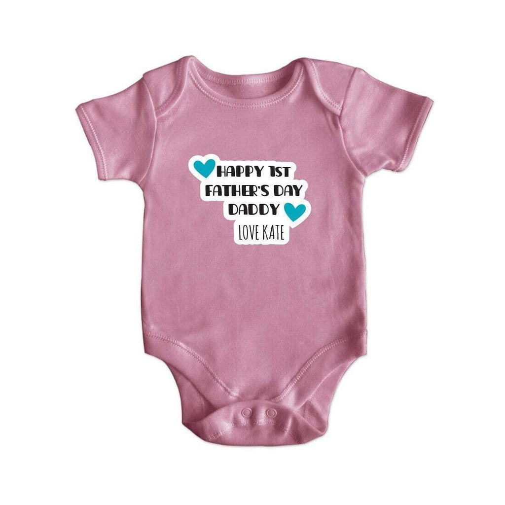 Personalised Fathers Day Short Sleeve Baby Bodysuit Baby Vest Grows Newborn 0-18