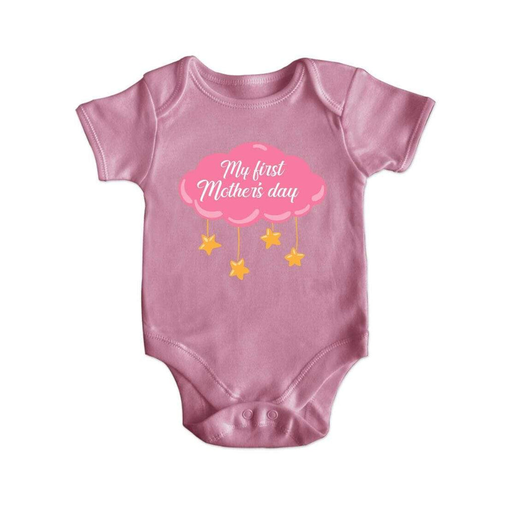 My First Mother's Day Gift Short Sleeve Boy Girl Baby Grow Vest Newborn 0-18M D2