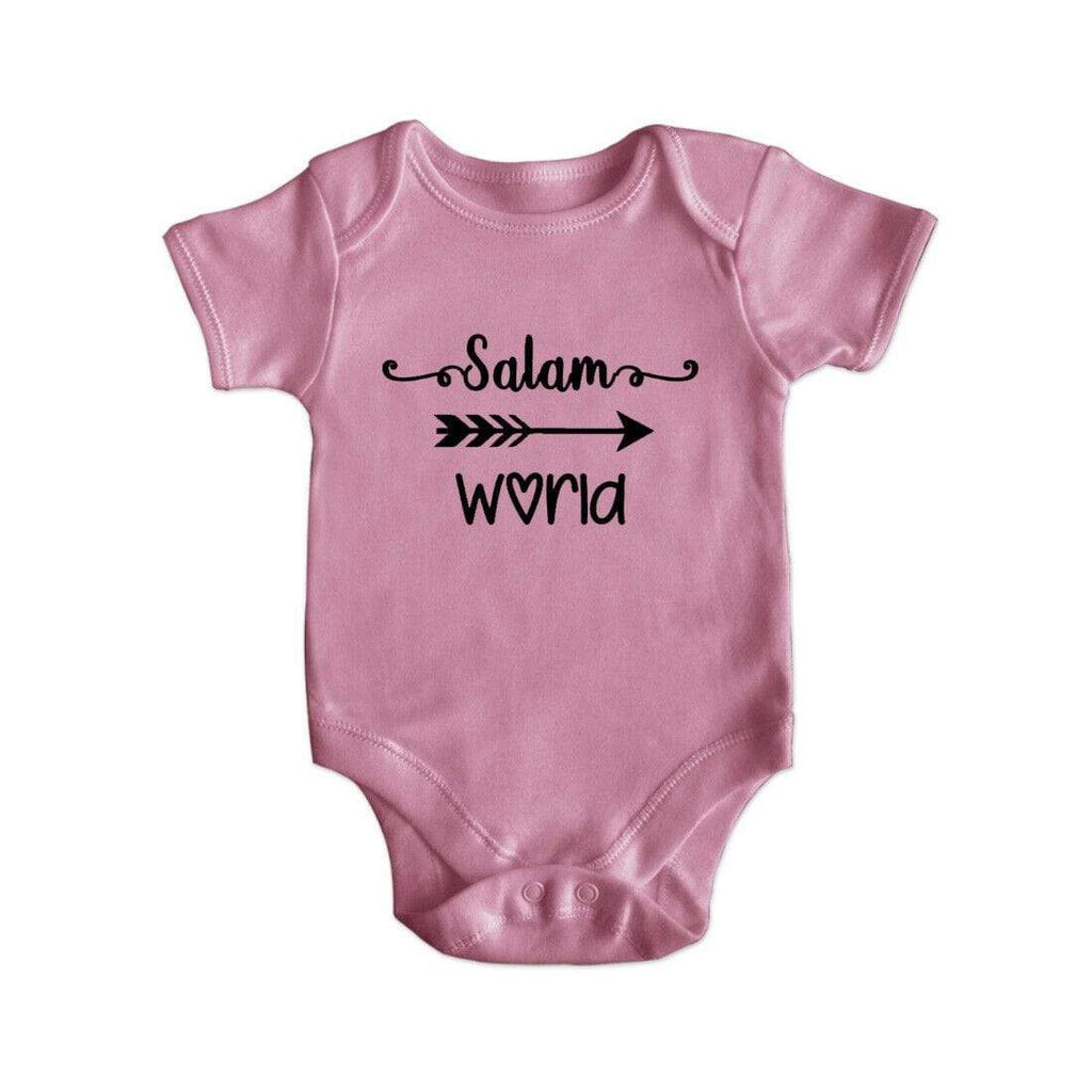 Salam World Islamic Short Sleeve Baby Bodysuit Baby Vest Grows Newborn 0-18