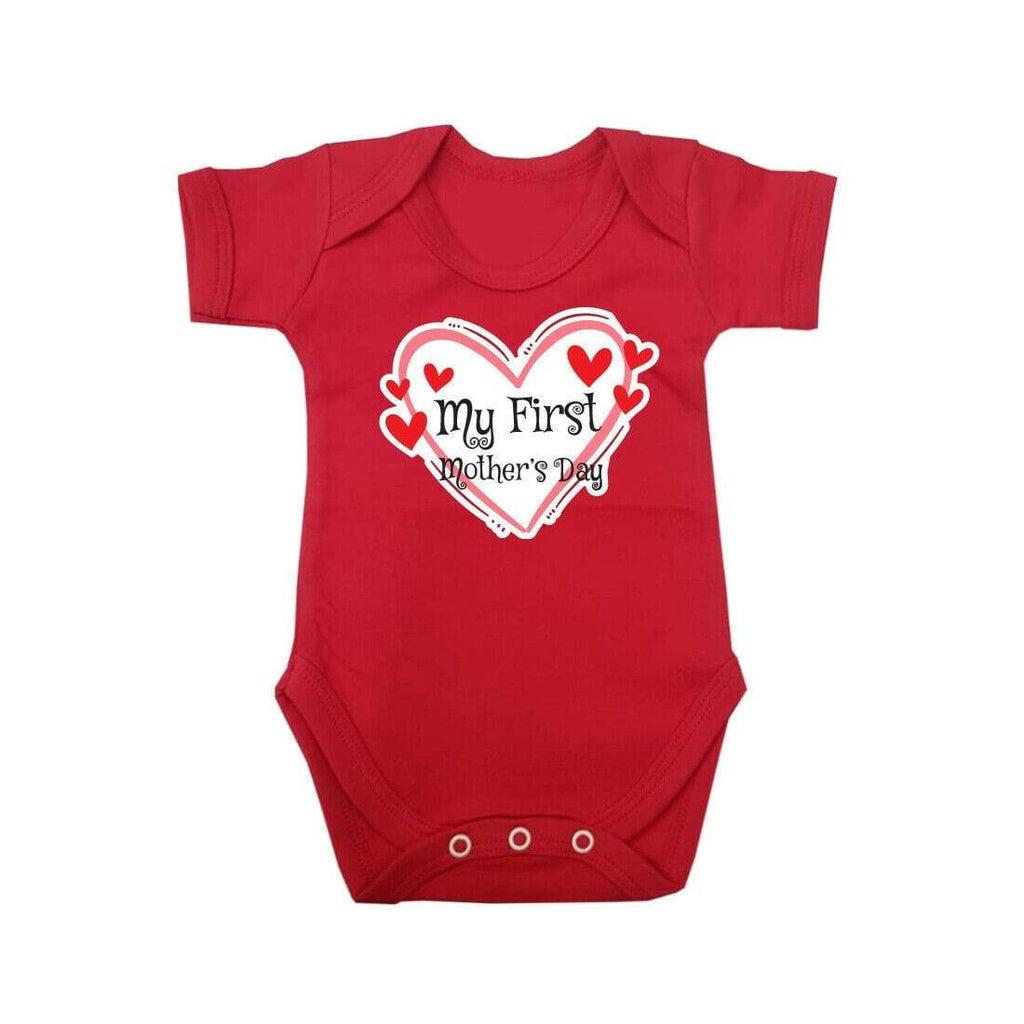 My First Mother's Day Gift Short Sleeve Boy Girl Baby Grow Vest Newborn 0-18M D3