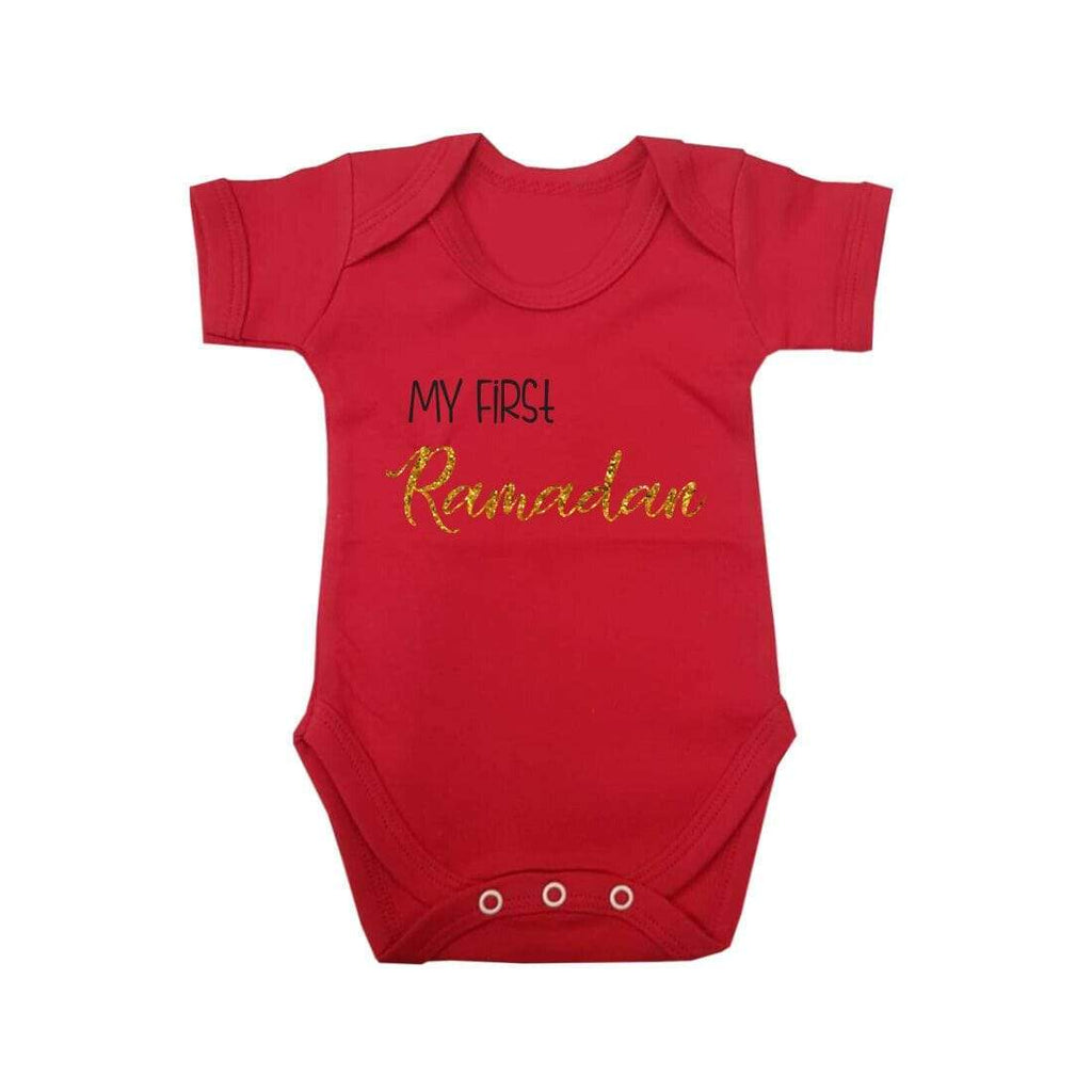 My First Ramadan Short Sleeve Baby Bodysuit Baby Vest Grows Newborn 0-18 D8