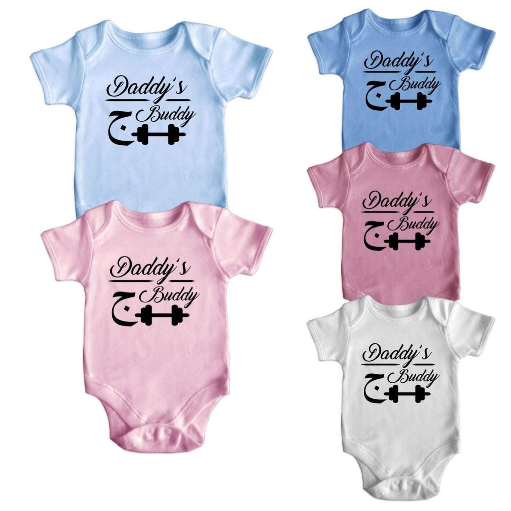 Daddys Gym Buddy Arabic Funny Short Sleeve Baby Shower Gift Vest Baby Vest 0-18M
