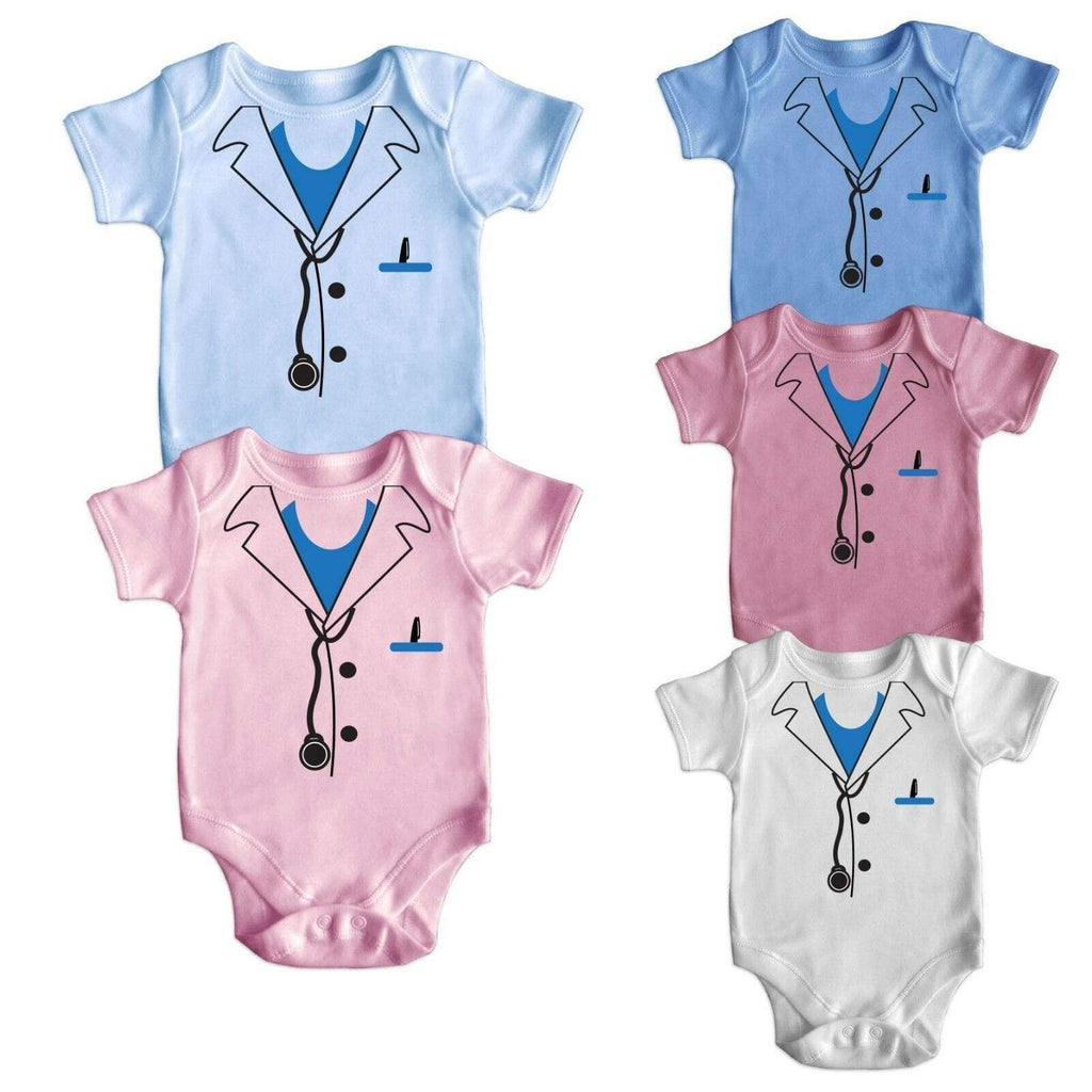 Doctors/Nurse Uniform Funny Short Sleeve Baby Boy Girl Romper Baby Grows 0-18M