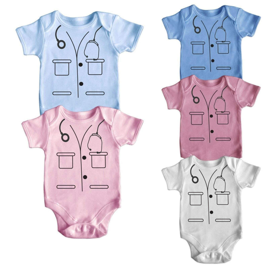 Doctors Uniform Costume Funny Short Sleeve Baby Boy Girl Romper Baby Grows 0-18M