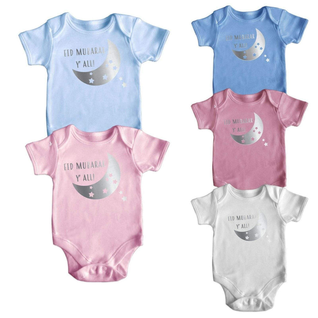 Islamic Eid Mubarak Y'All Short Sleeve Baby Bodysuit Baby Grows Newborn 0-18 M