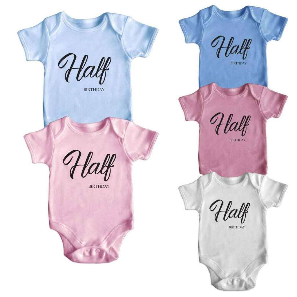 Half Birthday Baby Short Sleeve Baby Shower Gift Vest Romper Baby Grows 0-18M