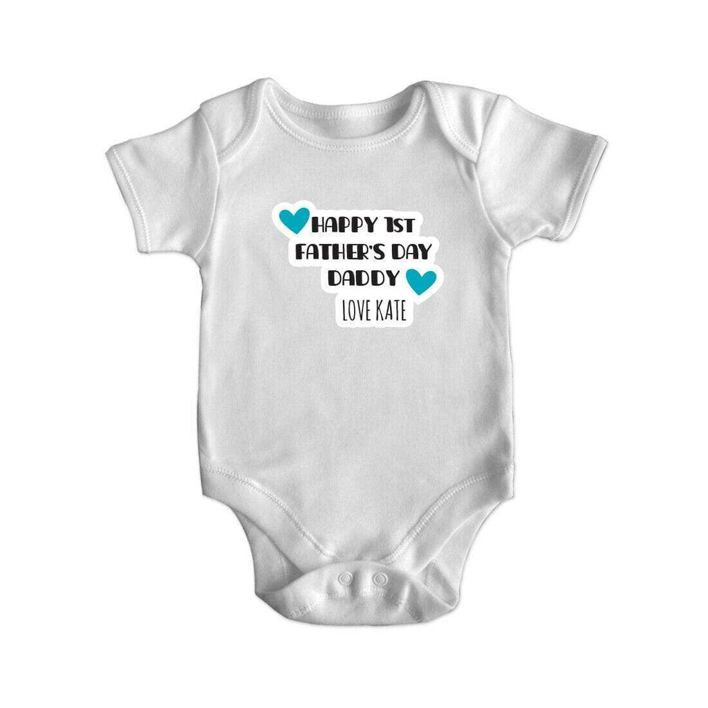 Personalised Fathers Day Short Sleeve Baby Bodysuit Baby Vest Grows Newborn 0-18