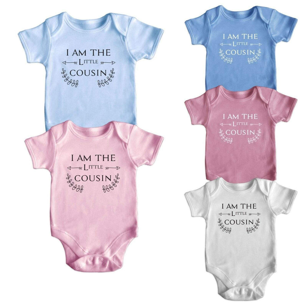 Funny Little Cousin Short Sleeve Baby Boy Girl Rompers Baby Grows Newborn 0-18M