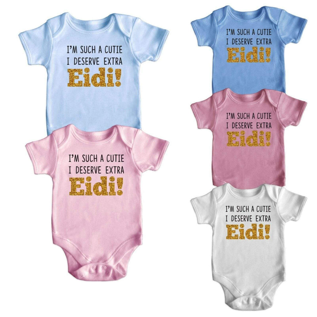Islamic Ramadan Eid Short Sleeve Baby Bodysuit Rompers Baby Grows Newborn 0-18M