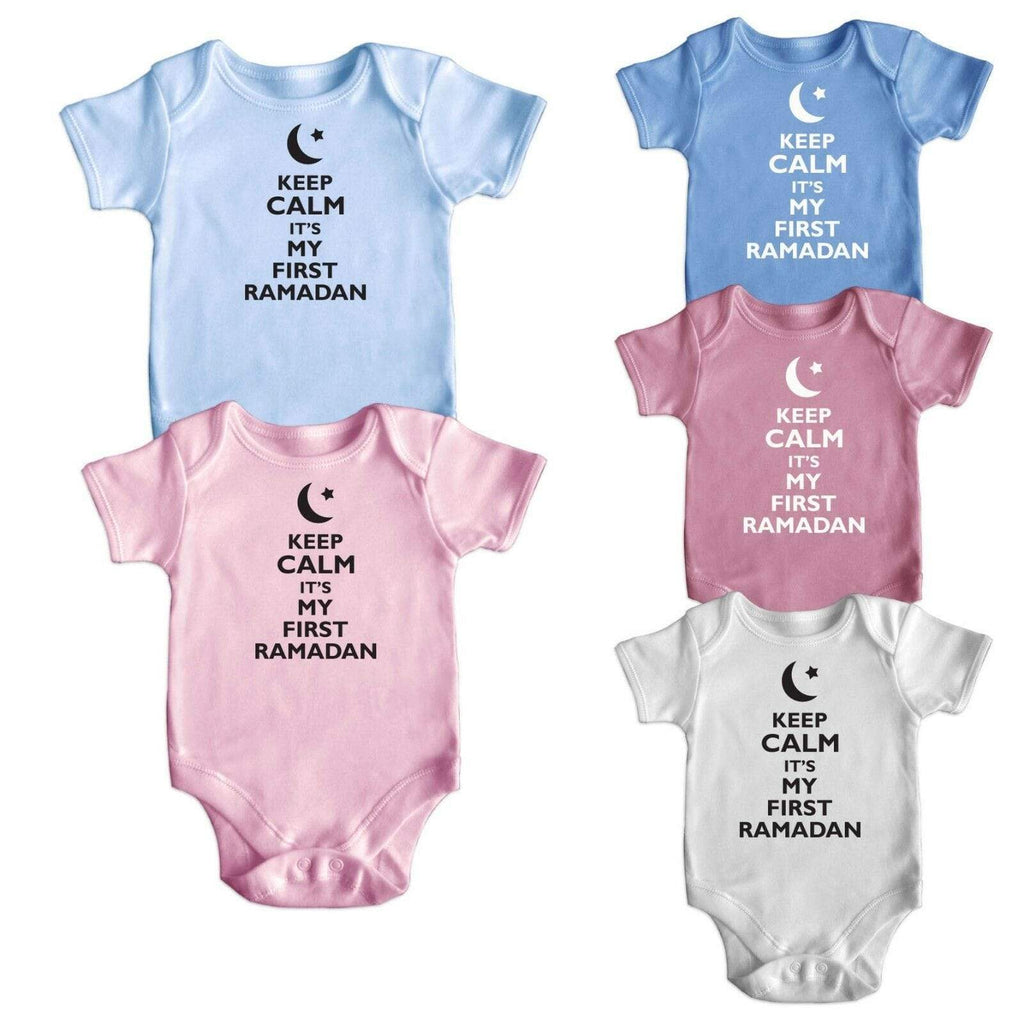 Islamic Ramadan Eid Short Sleeve Baby Bodysuit Rompers Baby Grows Newborn 0-18M