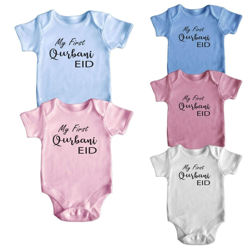 My First Qurbani Eid Short Sleeve Baby Bodysuit Baby Grows Newborn 0-18 New 4