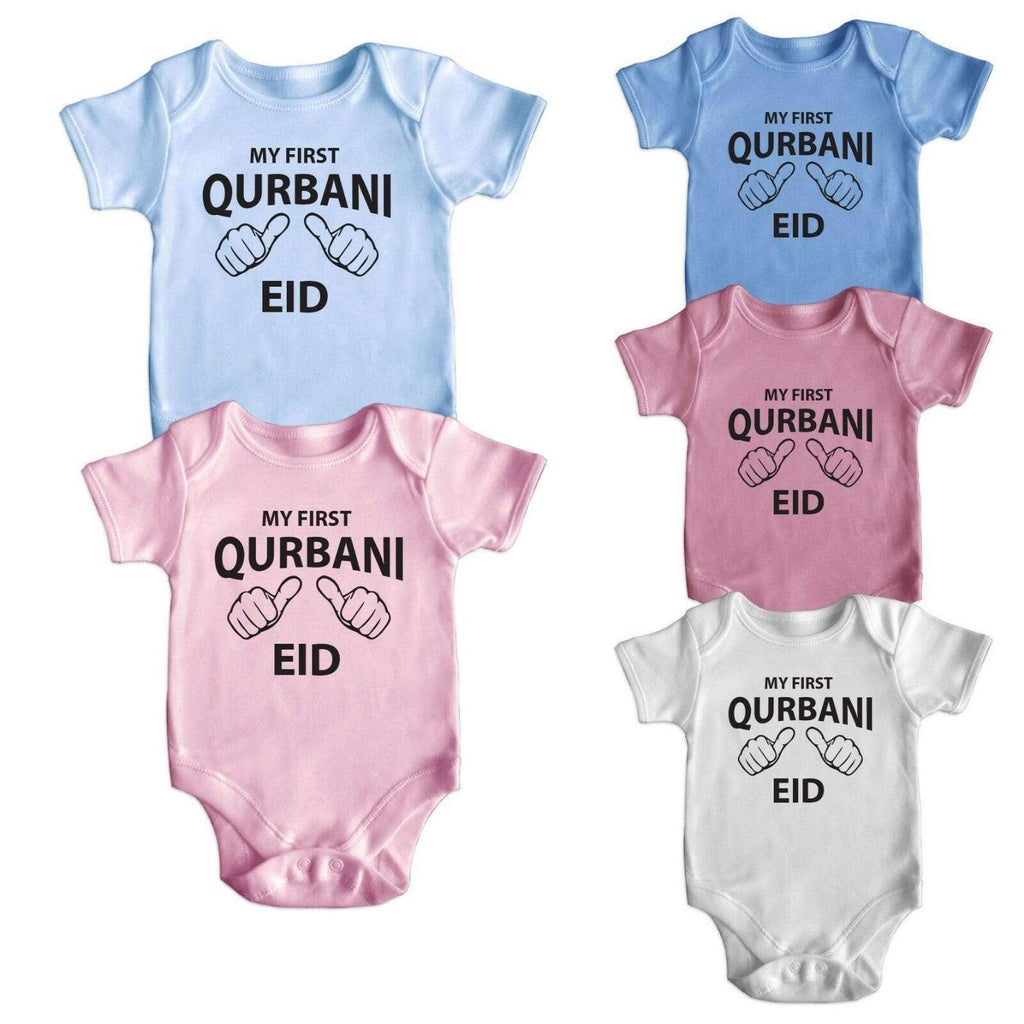 My First Qurbani Eid Short Sleeve Baby Bodysuit Baby Grows Newborn 0-18 New 5