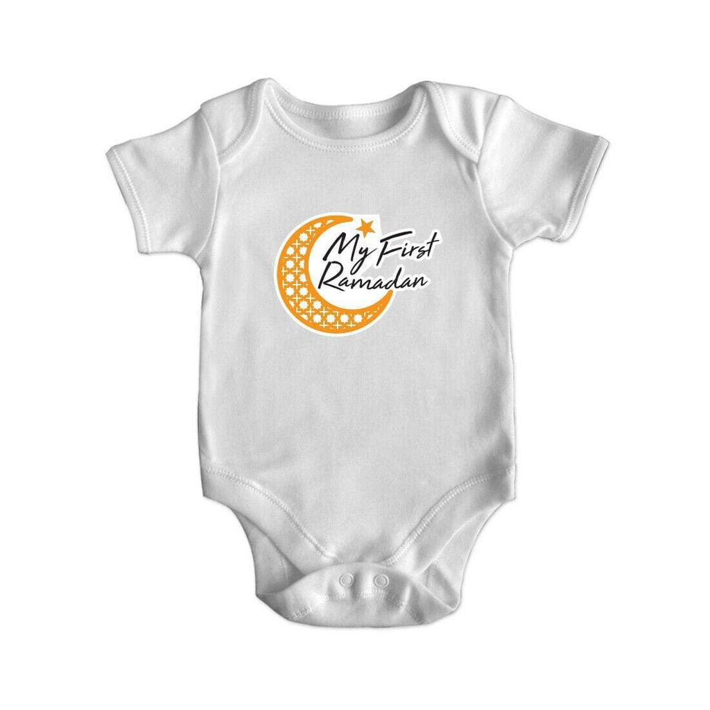 My First Ramadan Short Sleeve Baby Bodysuit Baby Vest Grows Newborn 0-18 D6