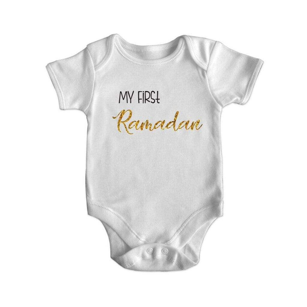 My First Ramadan Short Sleeve Baby Bodysuit Baby Vest Grows Newborn 0-18 D8