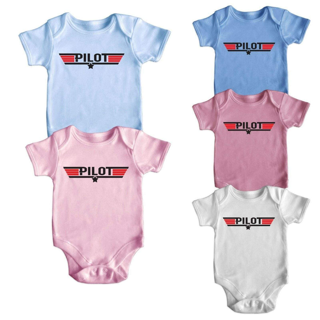 Pilot Funny Cute Short Sleeve Cool Funny Baby Rompers Baby Grows 0-18M