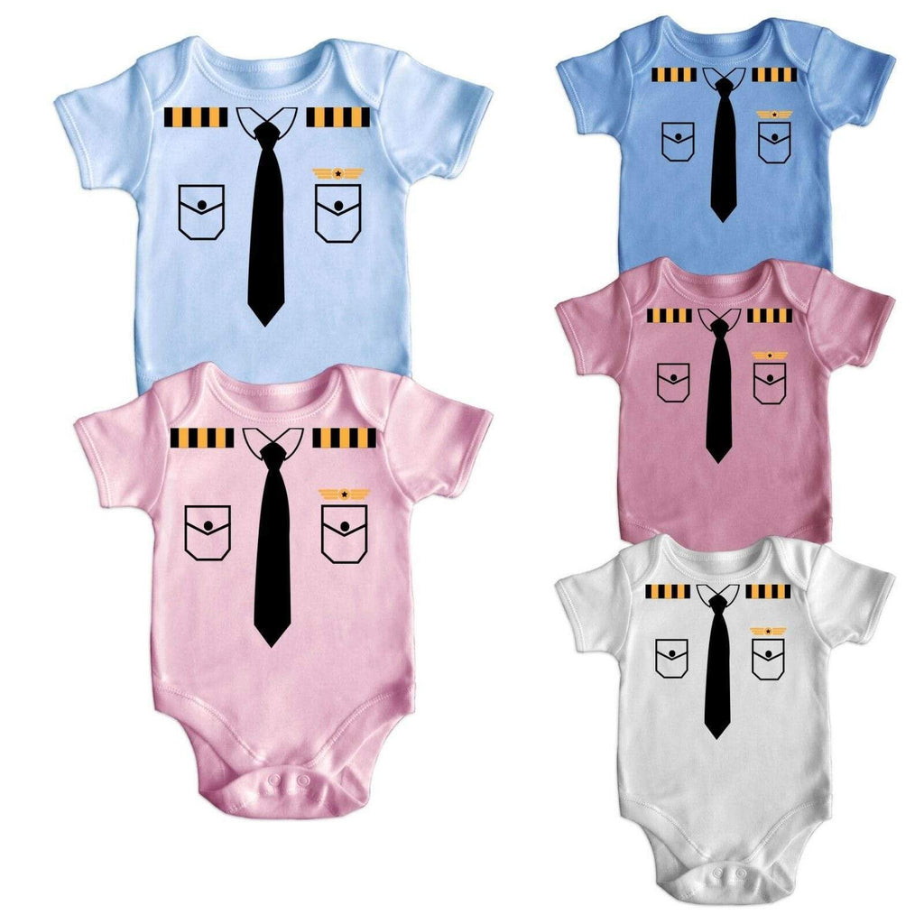 Pilot Uniform 2 Funny Cute Short Sleeve Cool Funny Baby Rompers Baby Grows 0-18M