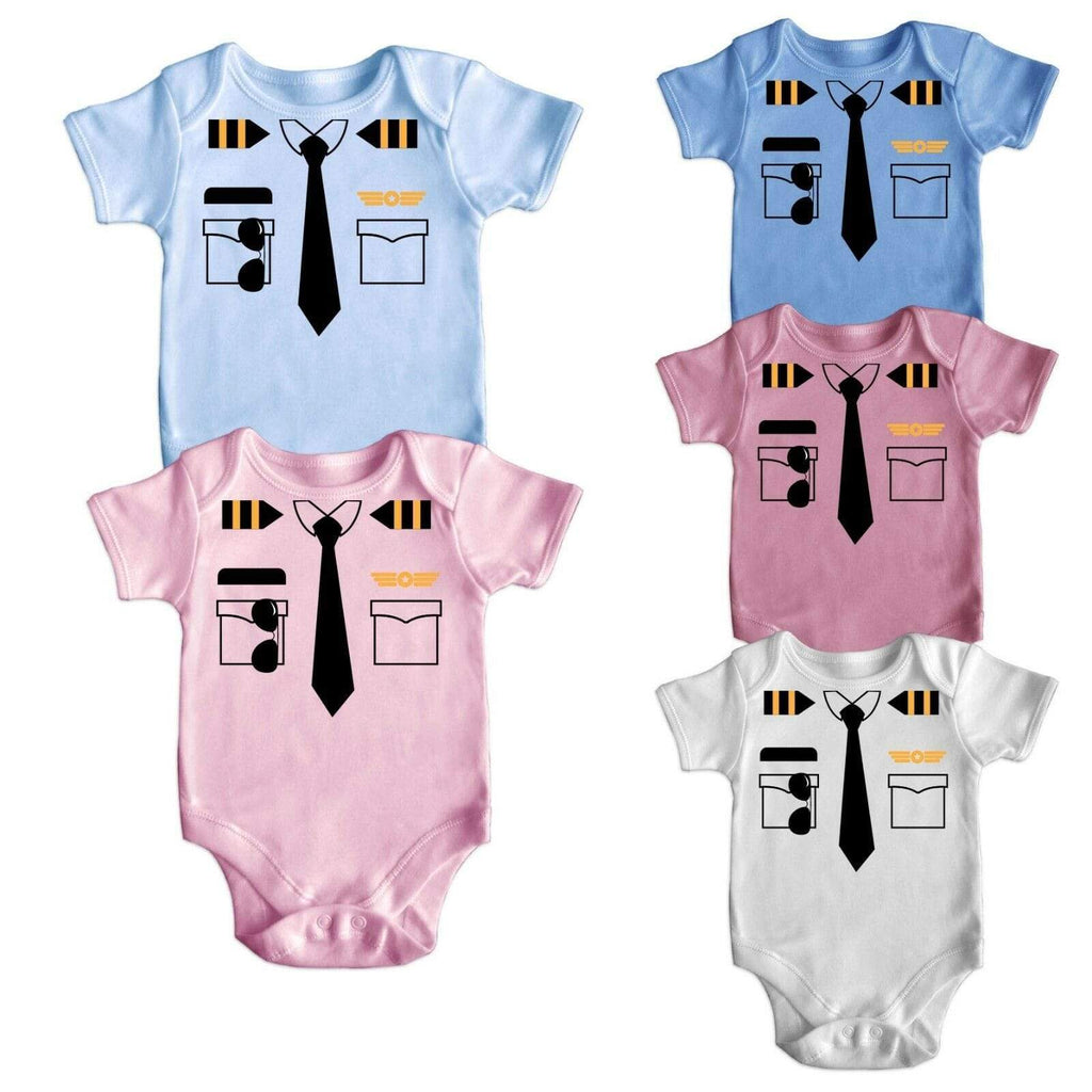 Pilot Uniform 3 Funny Cute Short Sleeve Cool Funny Baby Rompers Baby Grows 0-18M