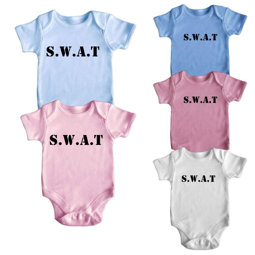 SWAT Police Suit Costume Short Sleeve Baby Boy Girl Romper Baby Grows 0-18M 3