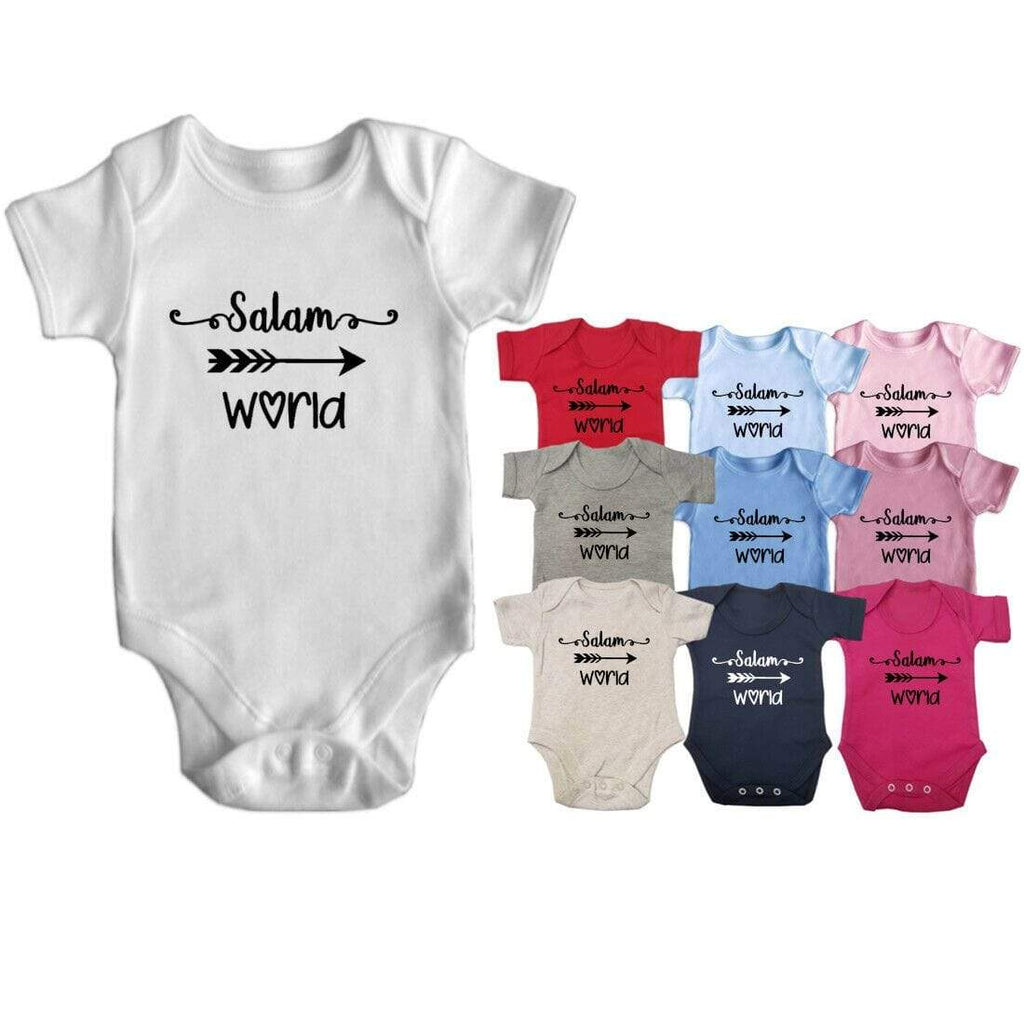 Salam World Islamic Short Sleeve Baby Bodysuit Baby Vest Grows Newborn 0-18