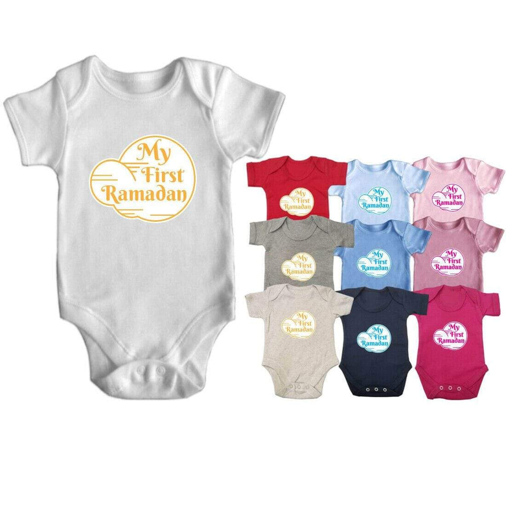 My First Ramadan Short Sleeve Baby Bodysuit Baby Vest Grows Newborn 0-18 D1