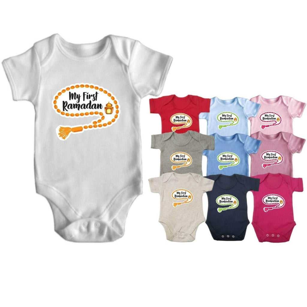 My First Ramadan Short Sleeve Baby Bodysuit Baby Vest Grows Newborn 0-18 D2